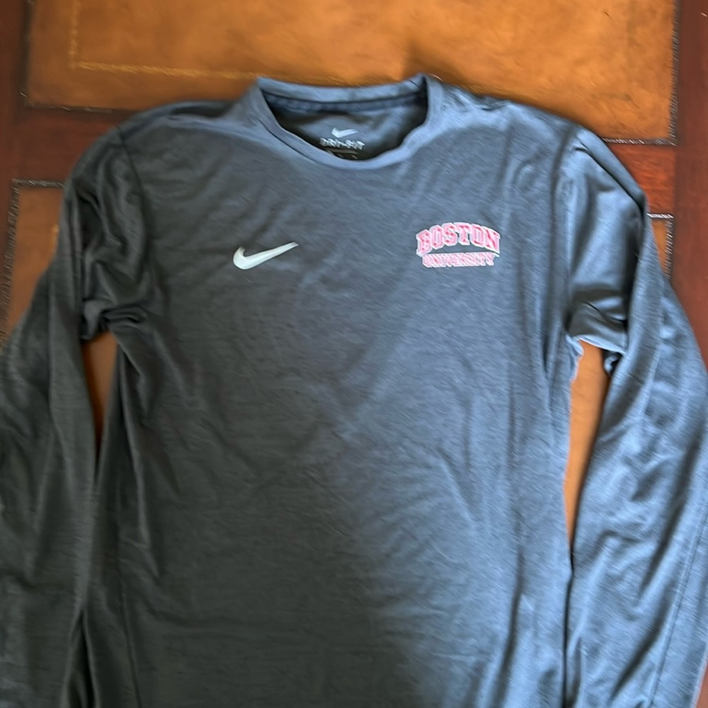 Grey Boston University Nike Dri Fit size medium, long sleeve shirt